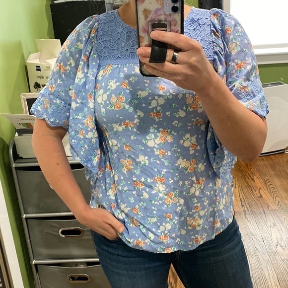 Matilda Jane Flutter Sleeve Floral Blouse NWT - Picture 12 of 14